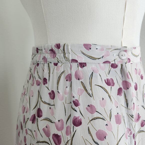 Vintage Y2K Dress Barn Woman Tulip Print Midi Skirt Elastic Waist Floral 16 - Picture 8 of 9